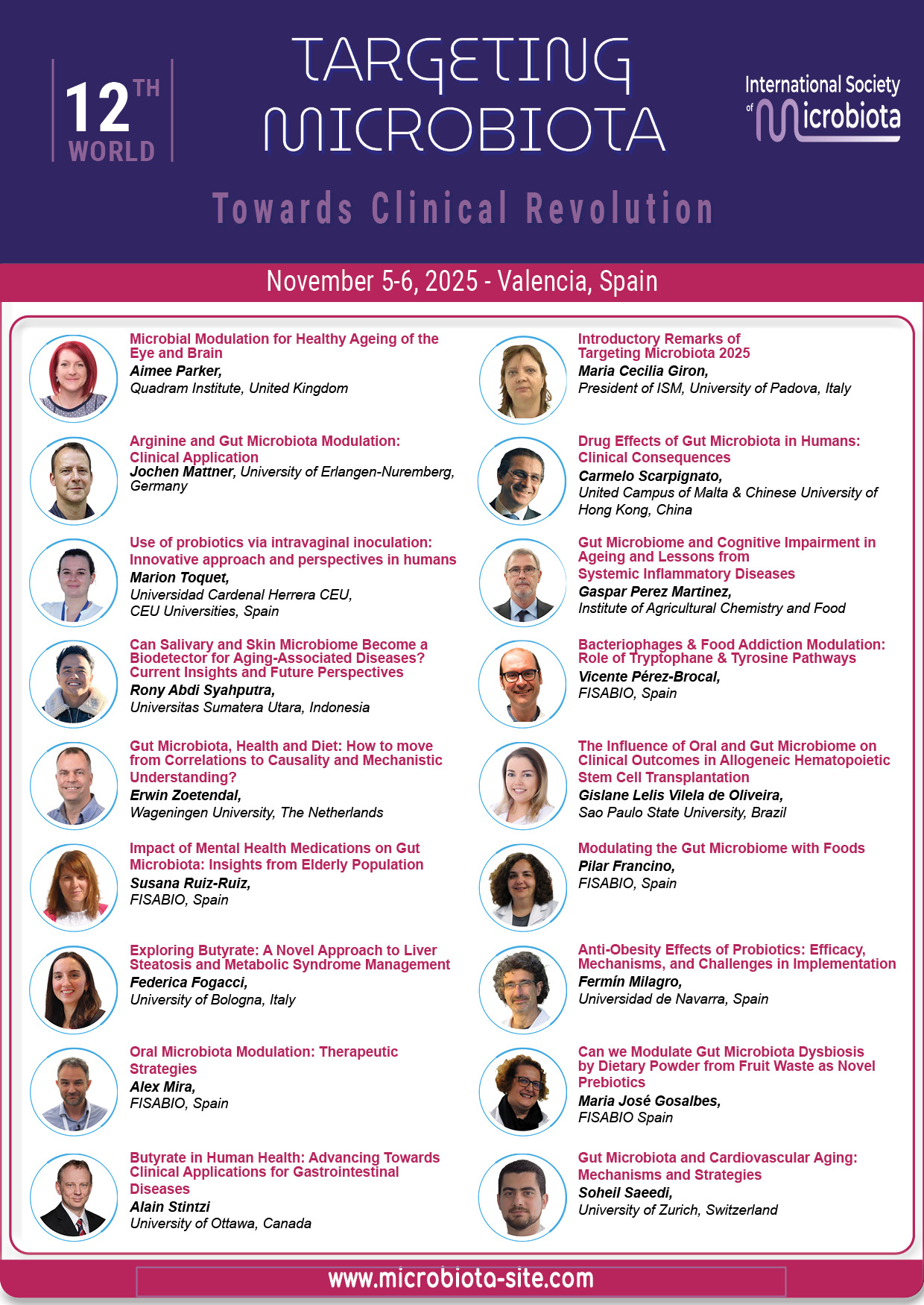 Microbiota 2025 speakers july 21