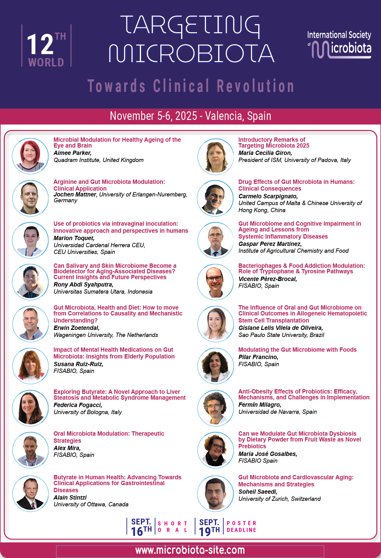 Microbiota 2025 speakers updated